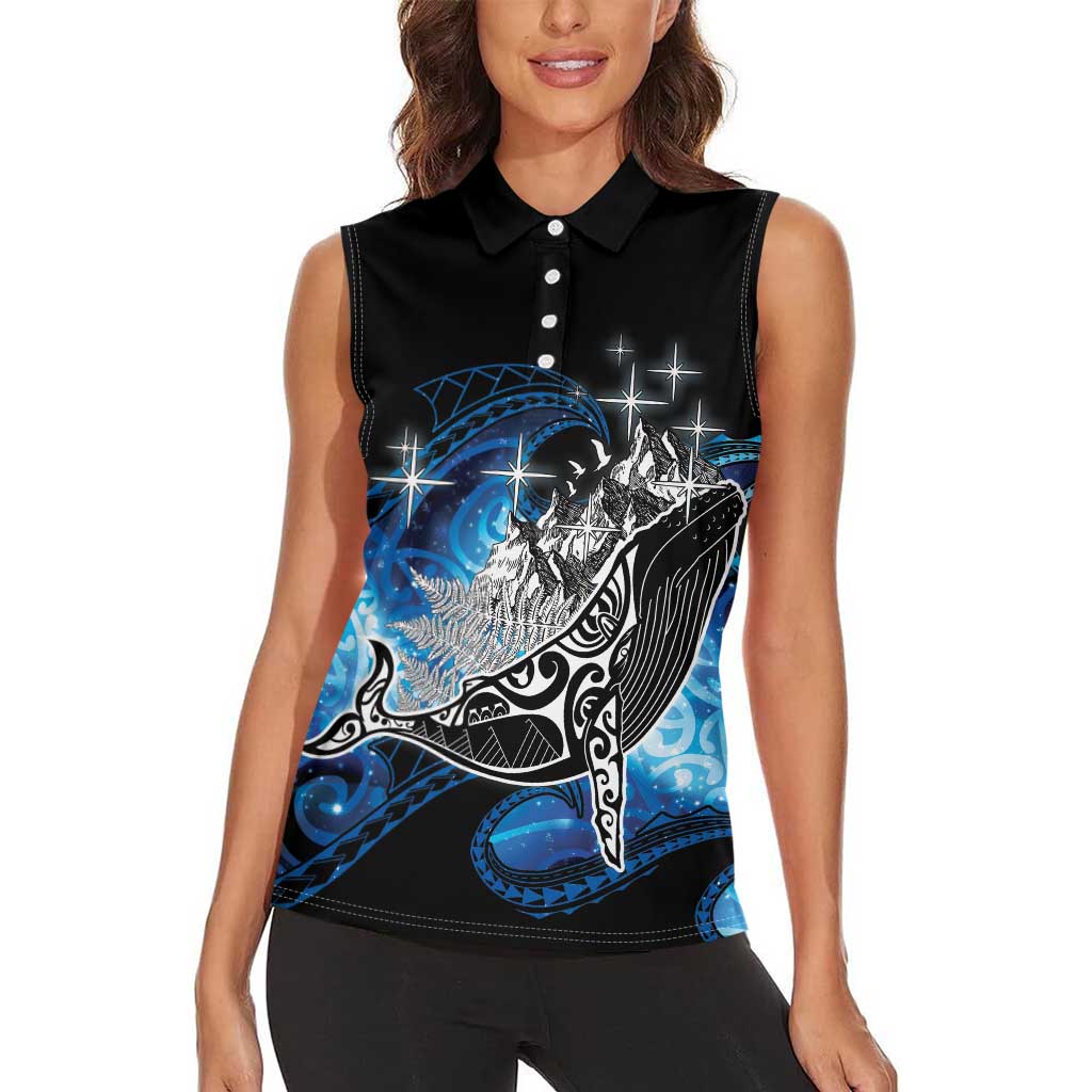 Maori Matariki Te Araroa Paikea Starry Women Sleeveless Polo Shirt Tangaroa Whakatauki LT7 - Polynesian Pride