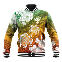 Kanaka Maoli Hawaii Flag Day Baseball Jacket Vibrant Frangipani