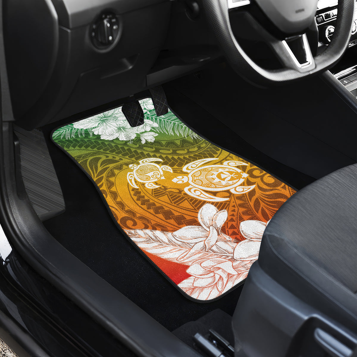 Kanaka Maoli Hawaii Flag Day Car Mats Vibrant Frangipani