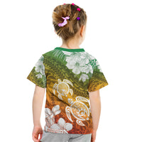 Kanaka Maoli Hawaii Flag Day Kid T Shirt Vibrant Frangipani