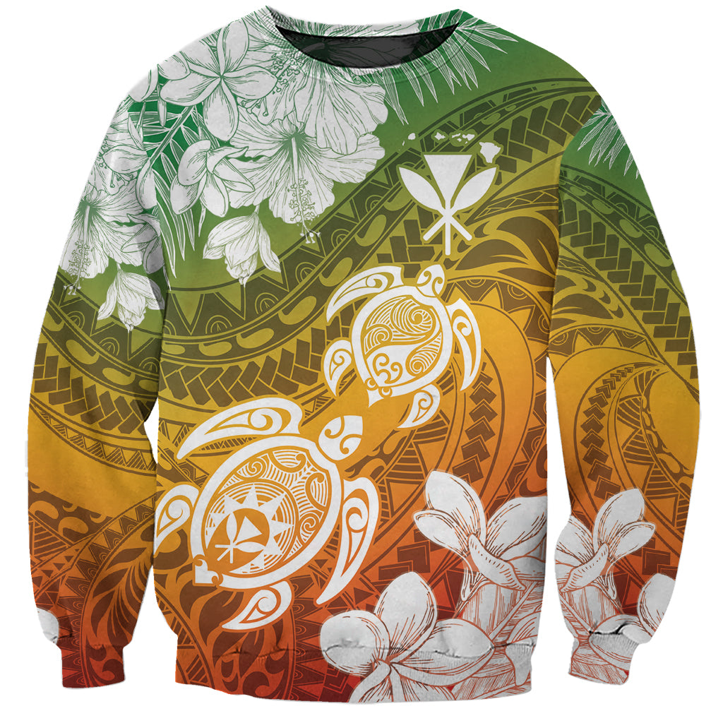 Kanaka Maoli Hawaii Flag Day Sweatshirt Vibrant Frangipani