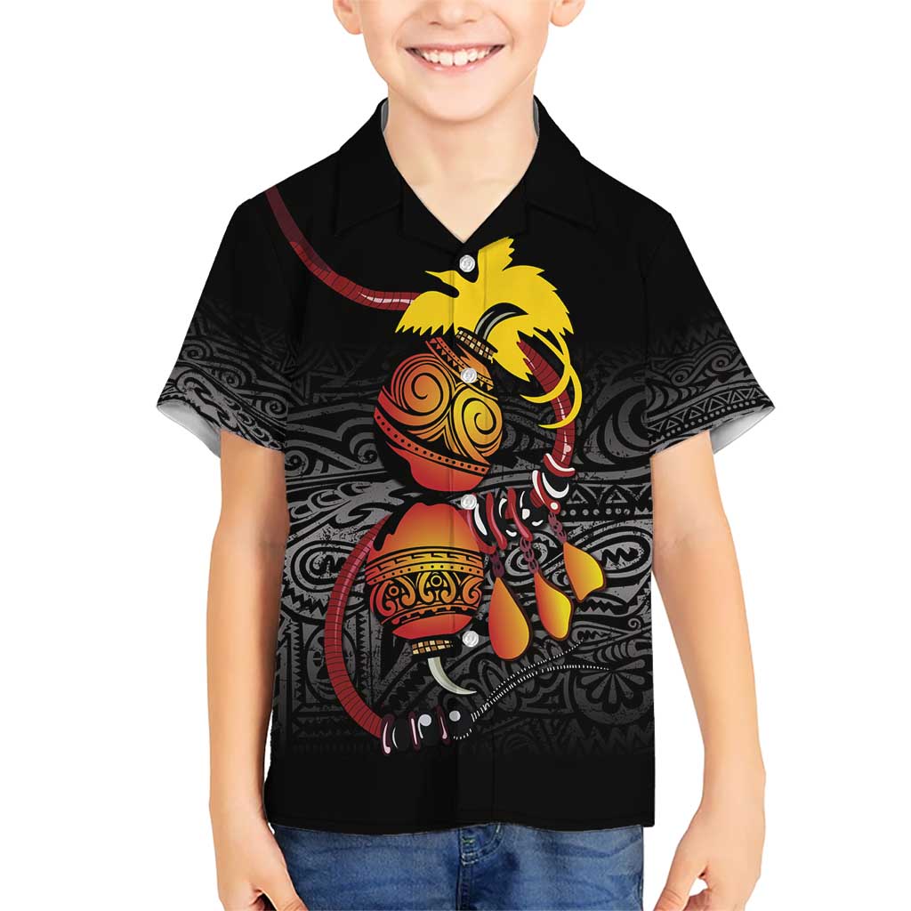 Personalized Papua New Guinea Milne Bay Kid Hawaiian Shirt Bagi Necklace Mix Lime Pot Grunge