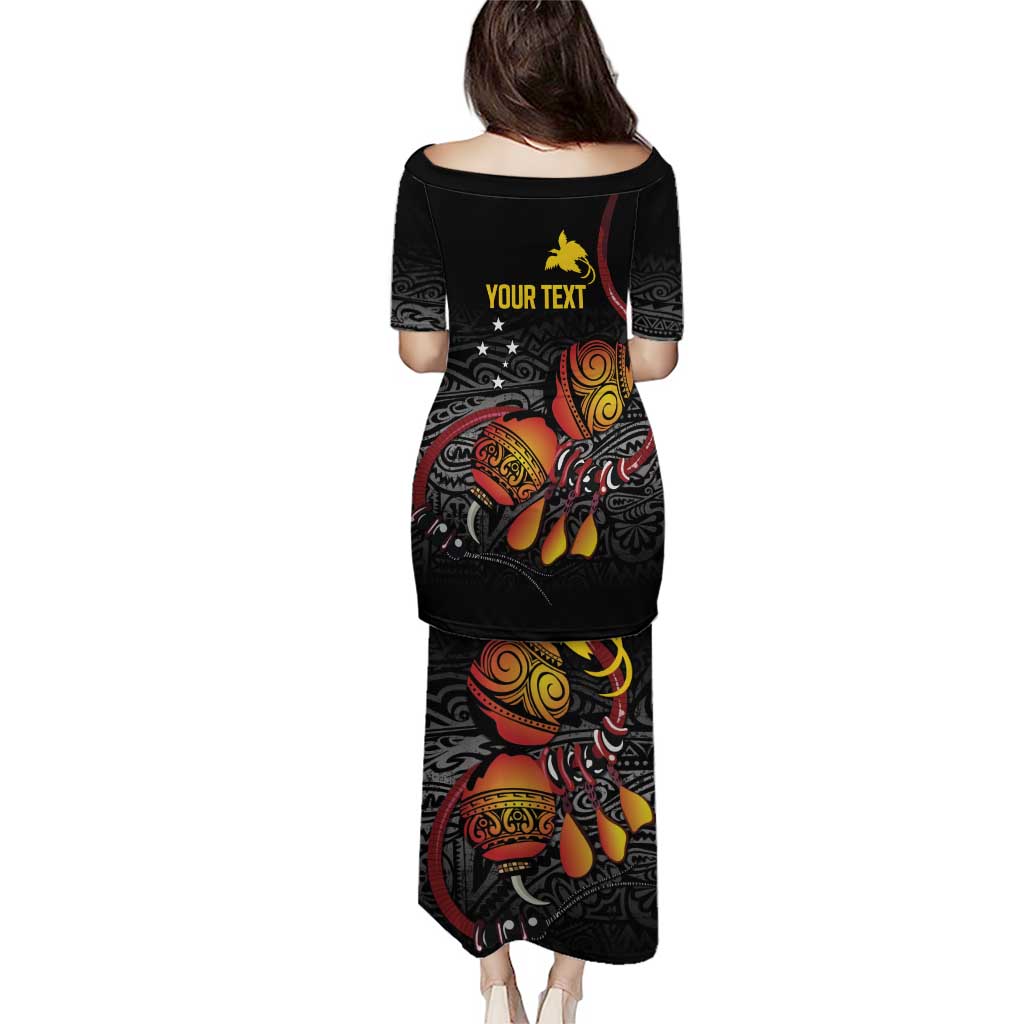 Personalized Papua New Guinea Milne Bay Puletasi Bagi Necklace Mix Lime Pot Grunge