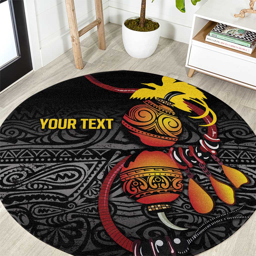 Personalized Papua New Guinea Milne Bay Round Carpet Bagi Necklace Mix Lime Pot Grunge