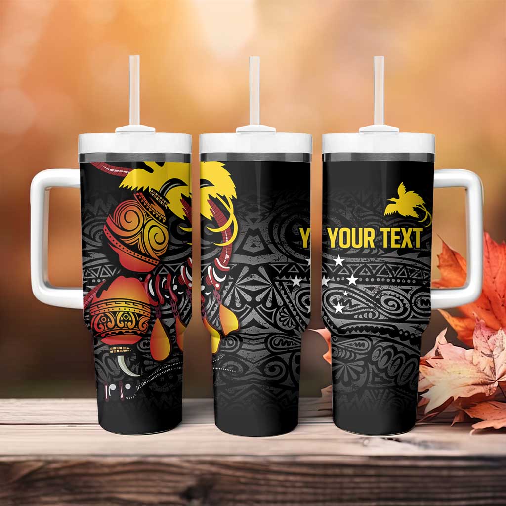 Personalized Papua New Guinea Milne Bay Tumbler With Handle Bagi Necklace Mix Lime Pot Grunge