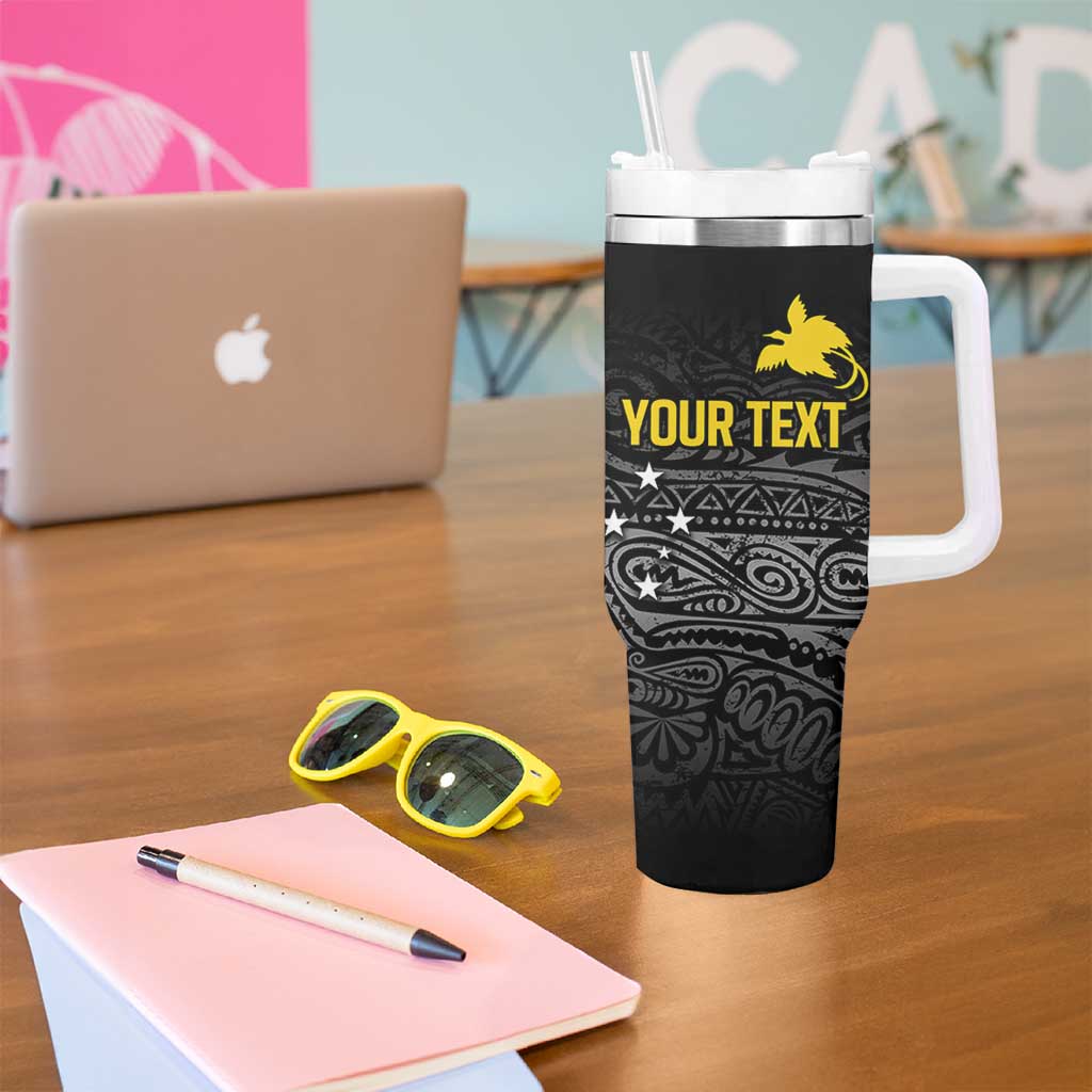 Personalized Papua New Guinea Milne Bay Tumbler With Handle Bagi Necklace Mix Lime Pot Grunge