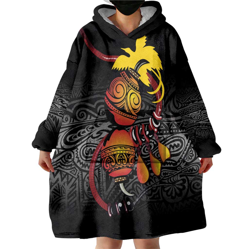 Personalized Papua New Guinea Milne Bay Wearable Blanket Hoodie Bagi Necklace Mix Lime Pot Grunge
