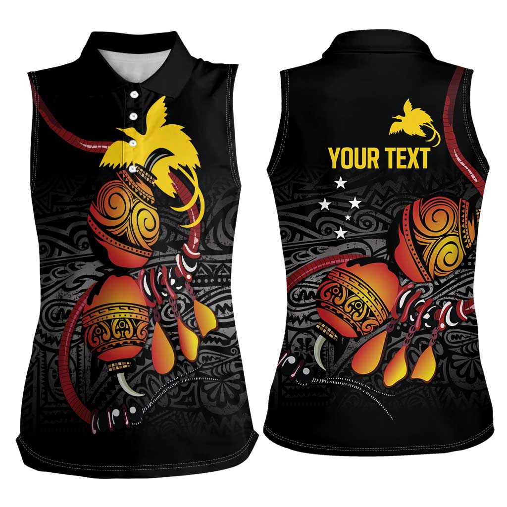 Personalized Papua New Guinea Milne Bay Women Sleeveless Polo Shirt Bagi Necklace Mix Lime Pot Grunge
