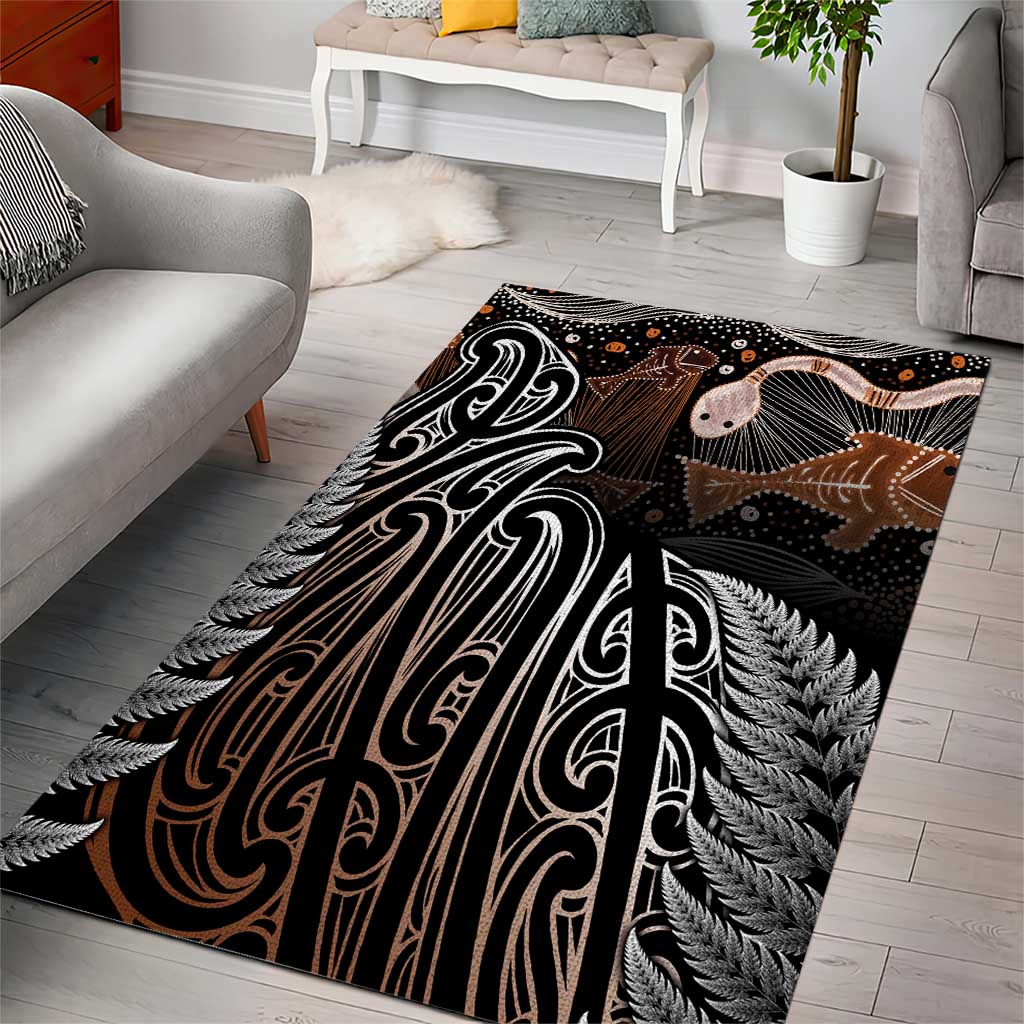 Aotearoa Maori - Australia Indigenous Area Rug Koiri Whakairo Mix Aboriginal Art - Polynesian Pride