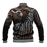 Aotearoa Maori - Australia Indigenous Baseball Jacket Koiri Whakairo Mix Aboriginal Art - Polynesian Pride
