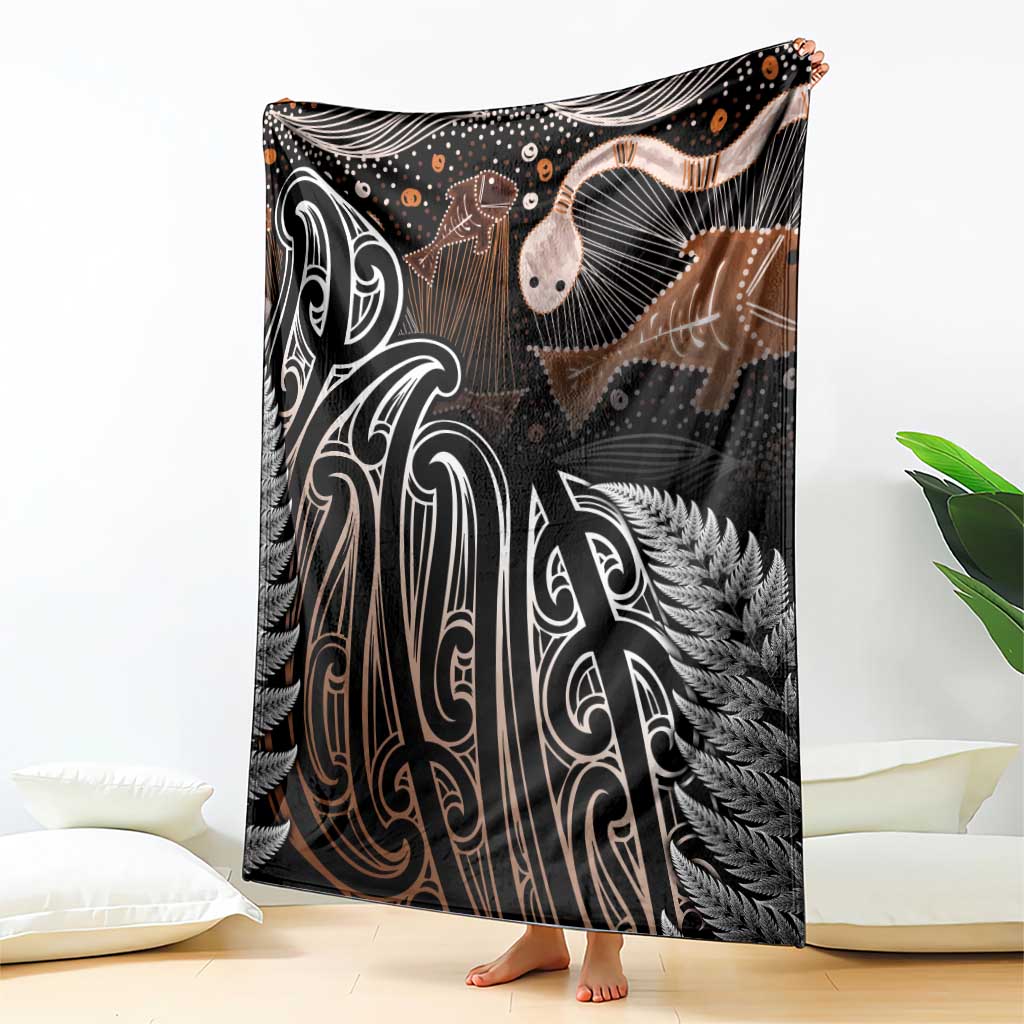 Aotearoa Maori - Australia Indigenous Blanket Koiri Whakairo Mix Aboriginal Art - Polynesian Pride