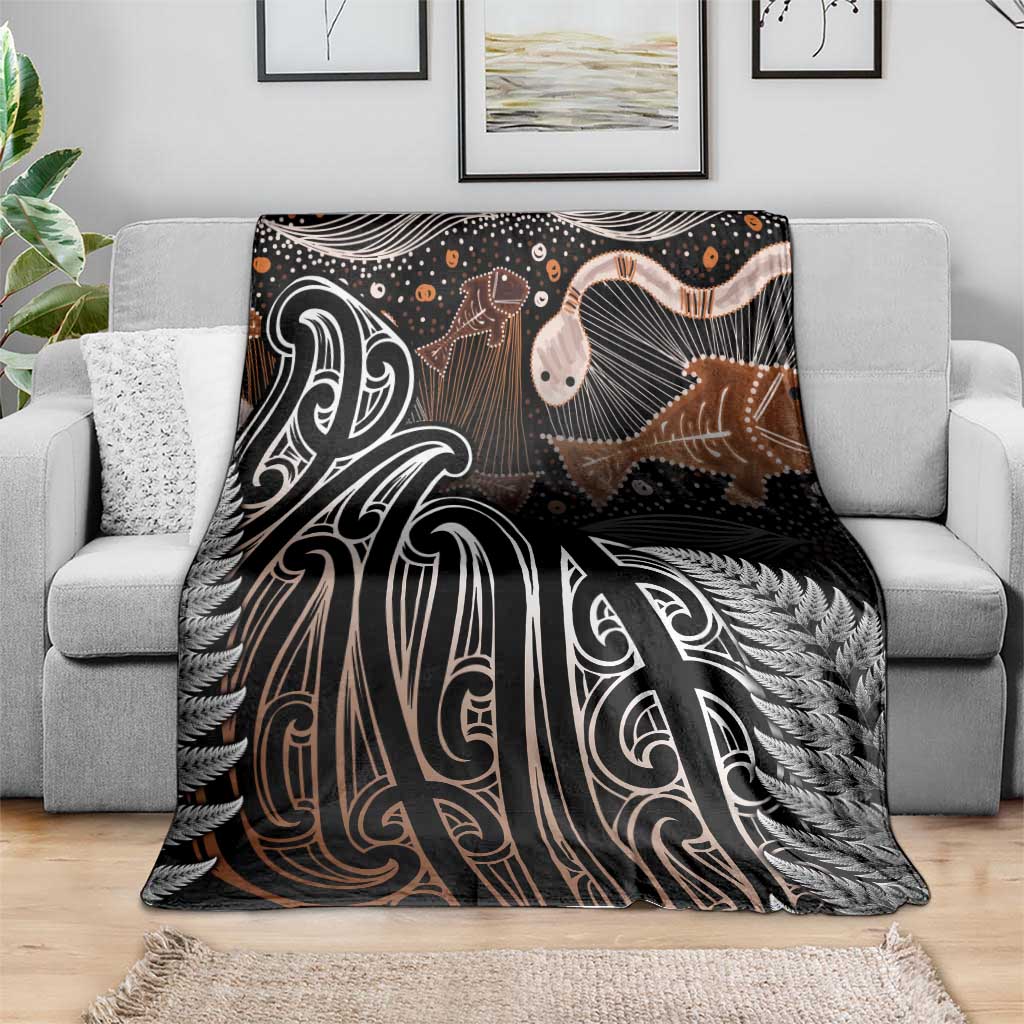 Aotearoa Maori - Australia Indigenous Blanket Koiri Whakairo Mix Aboriginal Art - Polynesian Pride