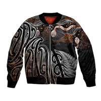 Aotearoa Maori - Australia Indigenous Bomber Jacket Koiri Whakairo Mix Aboriginal Art - Polynesian Pride
