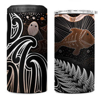Aotearoa Maori - Australia Indigenous 4 in 1 Can Cooler Tumbler Koiri Whakairo Mix Aboriginal Art - Polynesian Pride