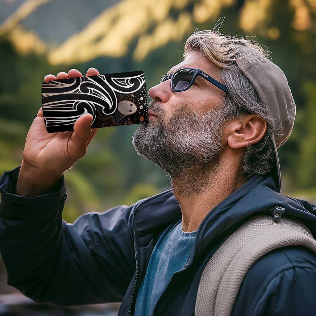 Aotearoa Maori - Australia Indigenous 4 in 1 Can Cooler Tumbler Koiri Whakairo Mix Aboriginal Art - Polynesian Pride