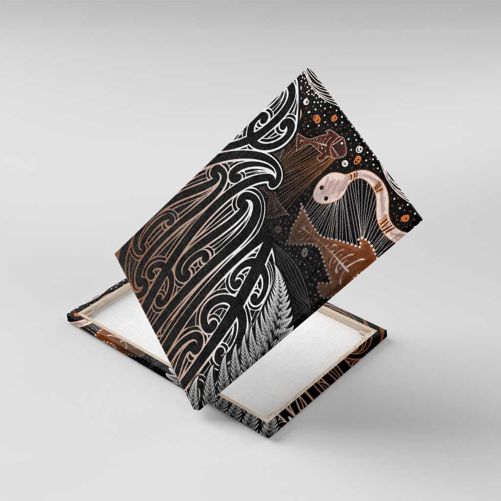 Aotearoa Maori - Australia Indigenous Canvas Wall Art Koiri Whakairo Mix Aboriginal Art - Polynesian Pride