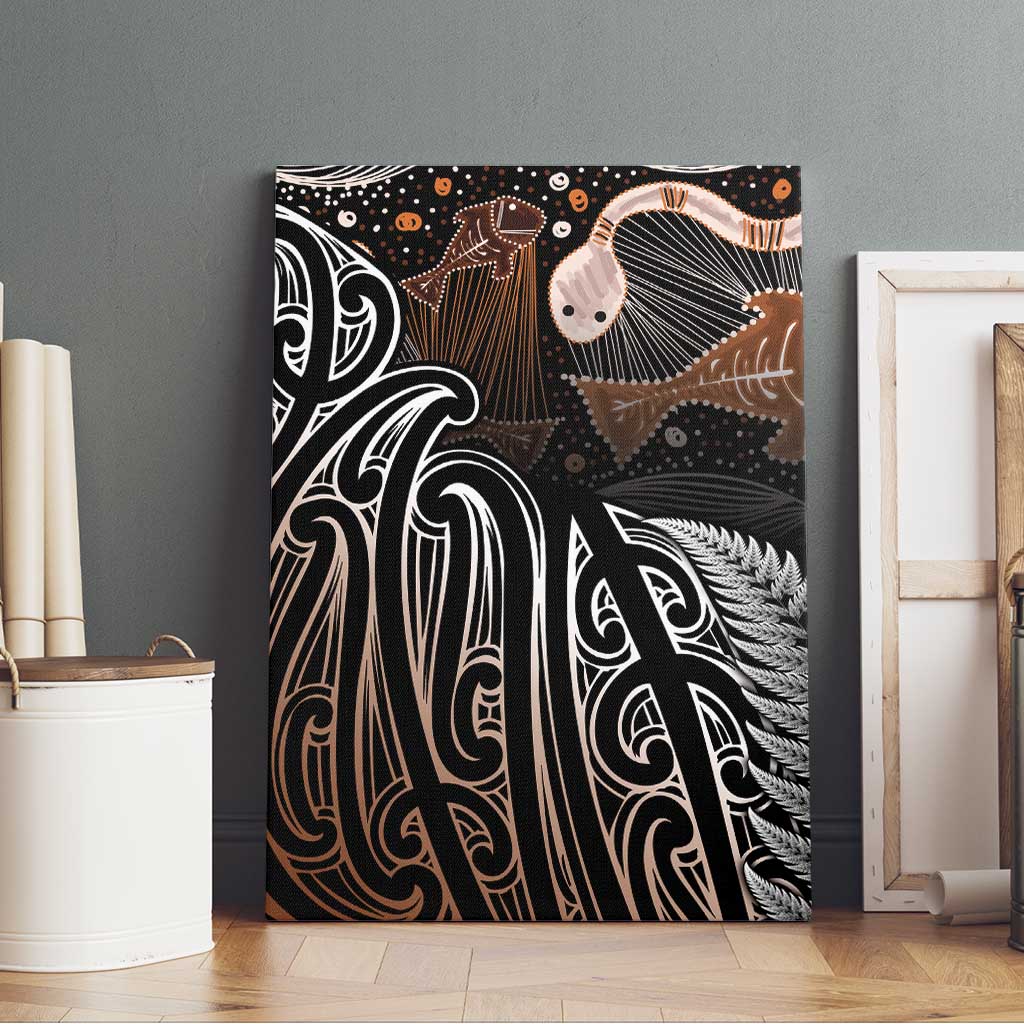 Aotearoa Maori - Australia Indigenous Canvas Wall Art Koiri Whakairo Mix Aboriginal Art - Polynesian Pride