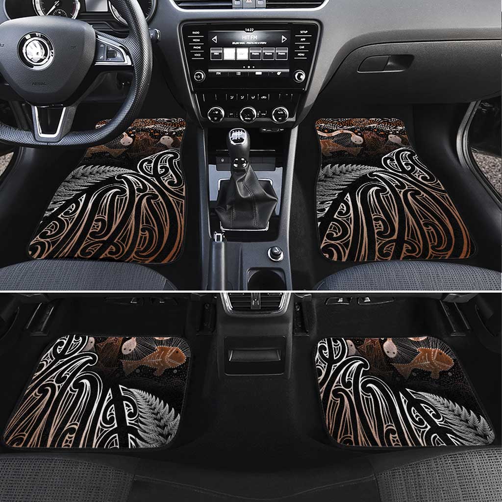 Aotearoa Maori - Australia Indigenous Car Mats Koiri Whakairo Mix Aboriginal Art - Polynesian Pride