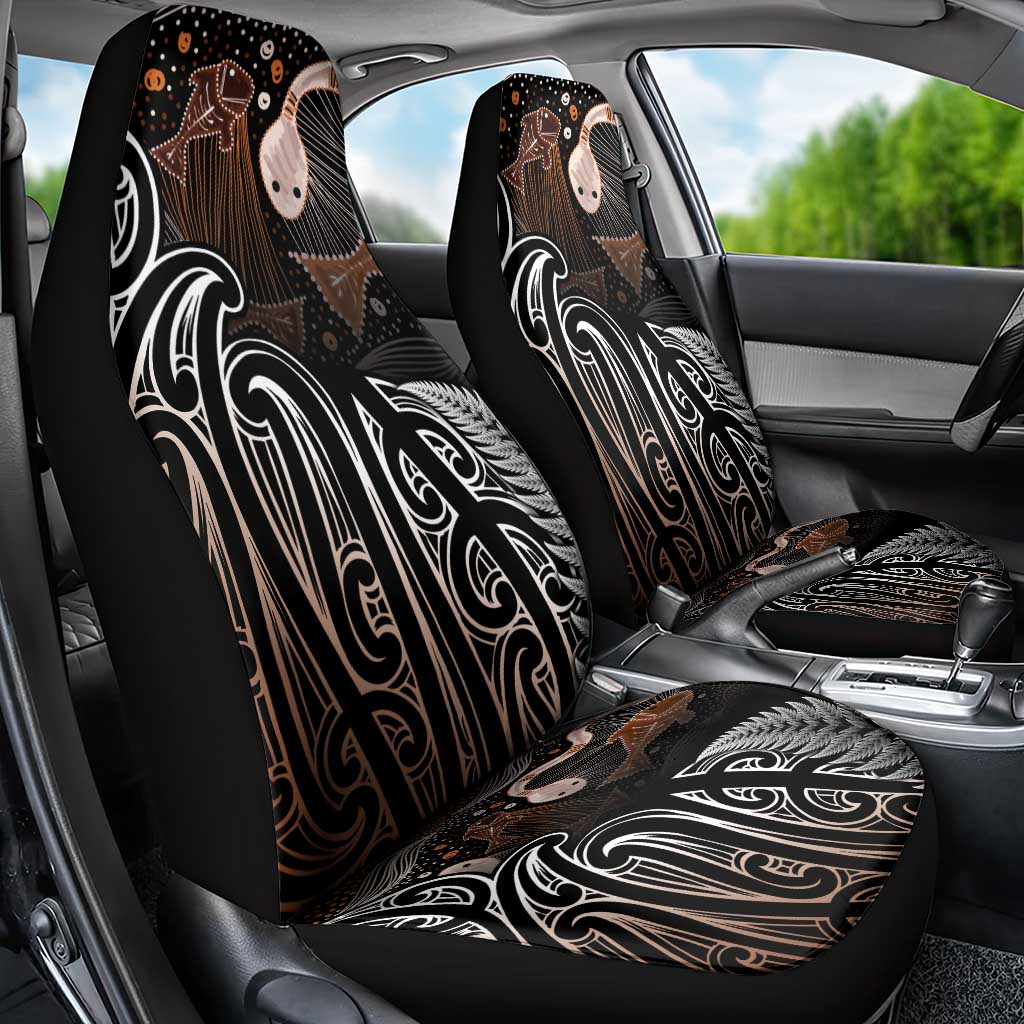 Aotearoa Maori - Australia Indigenous Car Seat Cover Koiri Whakairo Mix Aboriginal Art - Polynesian Pride