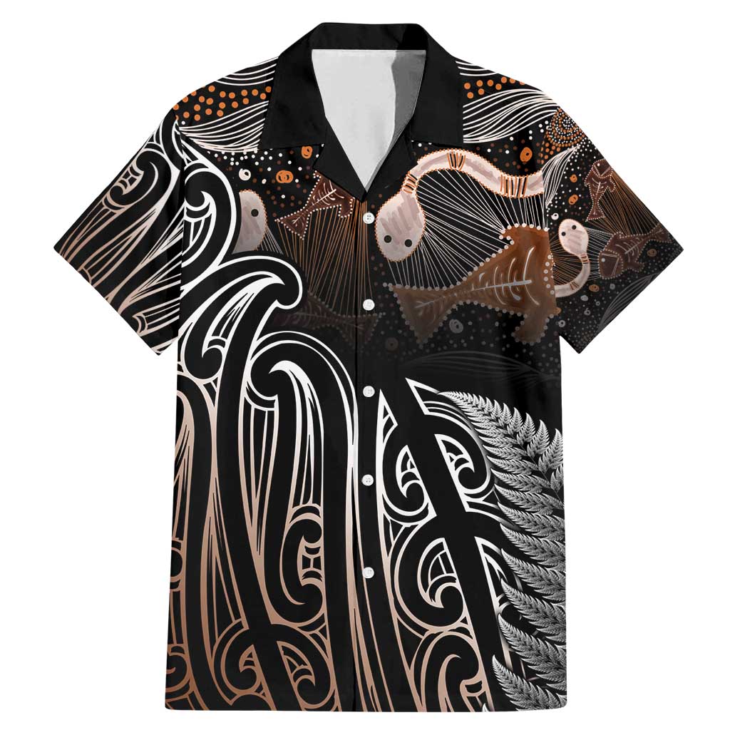 Aotearoa Maori - Australia Indigenous Family Matching Mermaid Dress and Hawaiian Shirt Koiri Whakairo Mix Aboriginal Art - Polynesian Pride