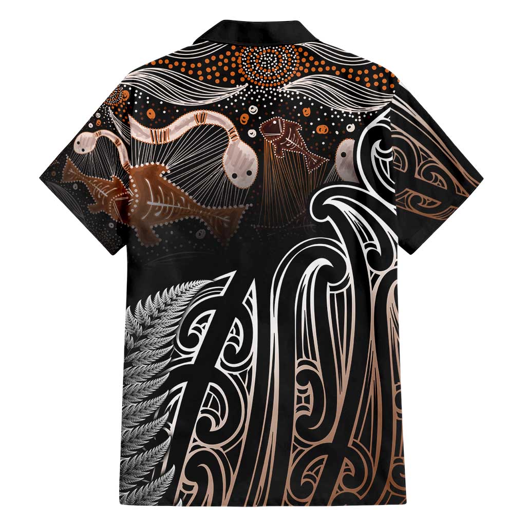 Aotearoa Maori - Australia Indigenous Family Matching Short Sleeve Bodycon Dress and Hawaiian Shirt Koiri Whakairo Mix Aboriginal Art - Polynesian Pride