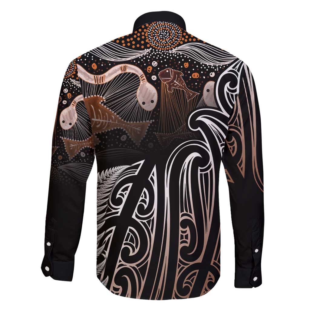 Aotearoa Maori - Australia Indigenous Family Matching Short Sleeve Bodycon Dress and Hawaiian Shirt Koiri Whakairo Mix Aboriginal Art - Polynesian Pride