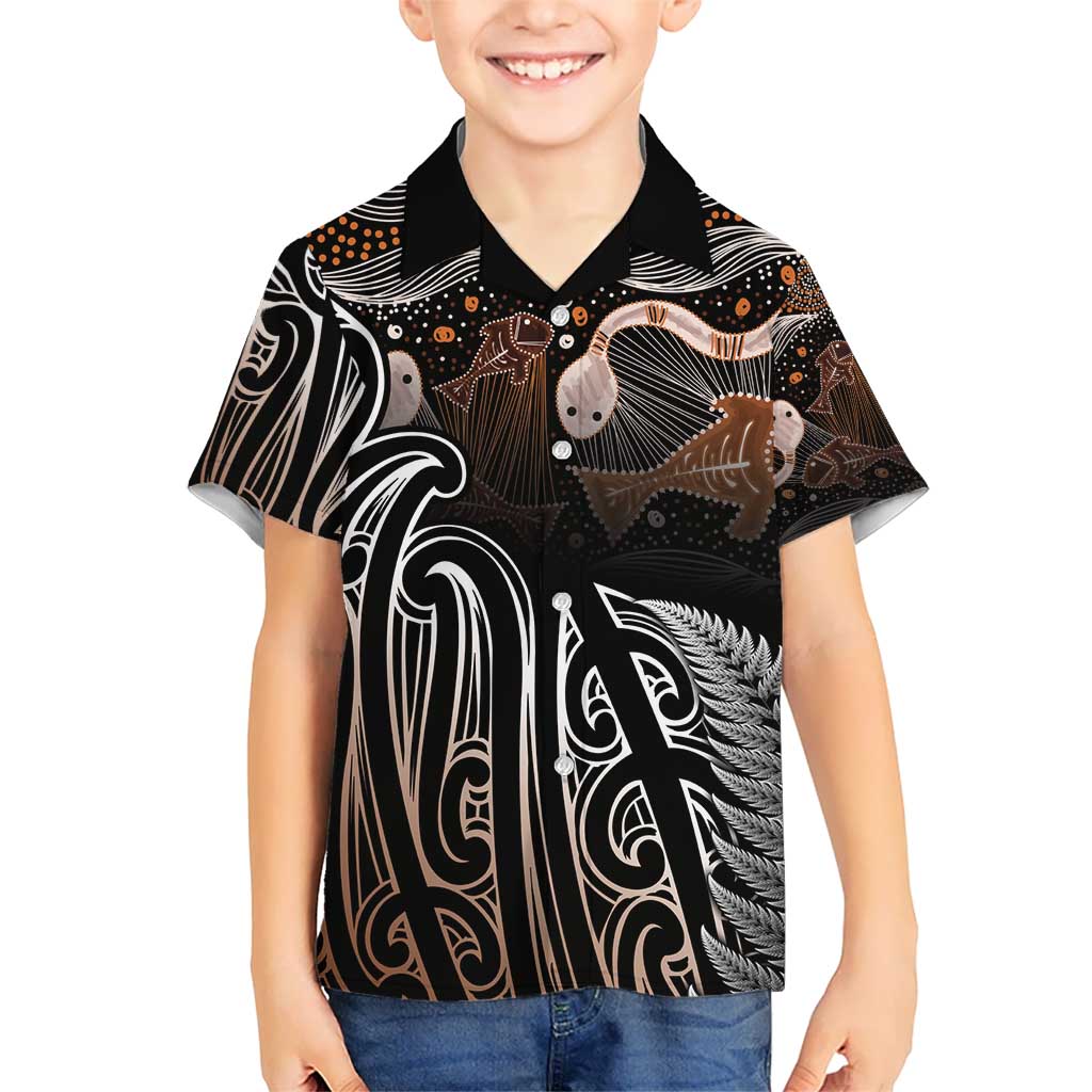 Aotearoa Maori - Australia Indigenous Hawaiian Shirt Koiri Whakairo Mix Aboriginal Art - Polynesian Pride