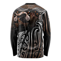 Aotearoa Maori - Australia Indigenous Long Sleeve Shirt Koiri Whakairo Mix Aboriginal Art - Polynesian Pride