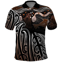 Aotearoa Maori - Australia Indigenous Polo Shirt Koiri Whakairo Mix Aboriginal Art - Polynesian Pride