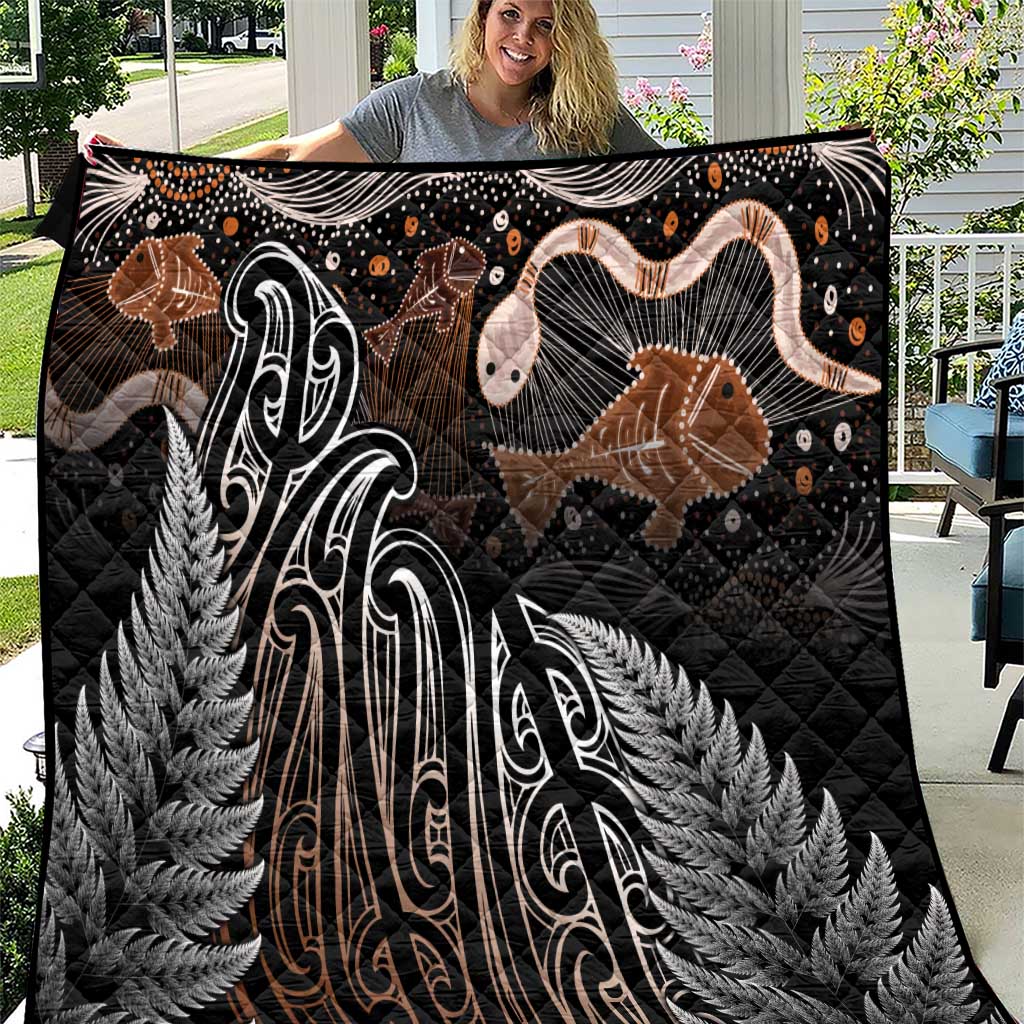 Aotearoa Maori - Australia Indigenous Quilt Koiri Whakairo Mix Aboriginal Art - Polynesian Pride