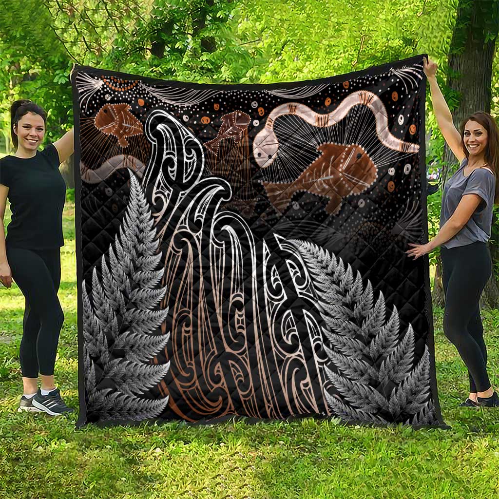 Aotearoa Maori - Australia Indigenous Quilt Koiri Whakairo Mix Aboriginal Art - Polynesian Pride