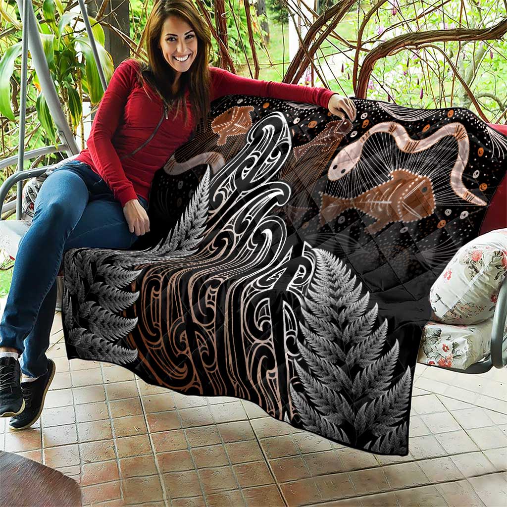 Aotearoa Maori - Australia Indigenous Quilt Koiri Whakairo Mix Aboriginal Art - Polynesian Pride