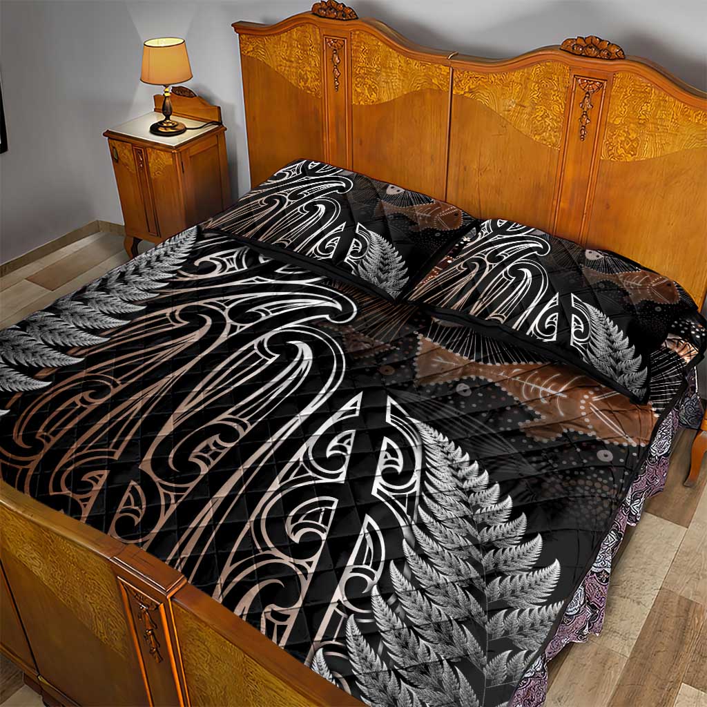 Aotearoa Maori - Australia Indigenous Quilt Bed Set Koiri Whakairo Mix Aboriginal Art - Polynesian Pride