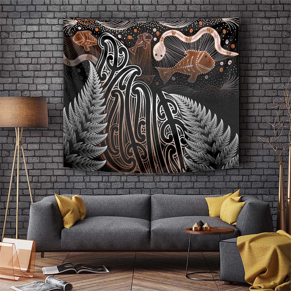 Aotearoa Maori - Australia Indigenous Tapestry Koiri Whakairo Mix Aboriginal Art - Polynesian Pride