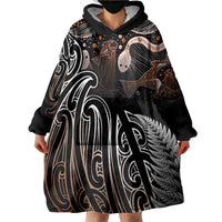 Aotearoa Maori - Australia Indigenous Wearable Blanket Hoodie Koiri Whakairo Mix Aboriginal Art - Polynesian Pride
