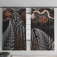 Aotearoa Maori - Australia Indigenous Window Curtain Koiri Whakairo Mix Aboriginal Art - Polynesian Pride