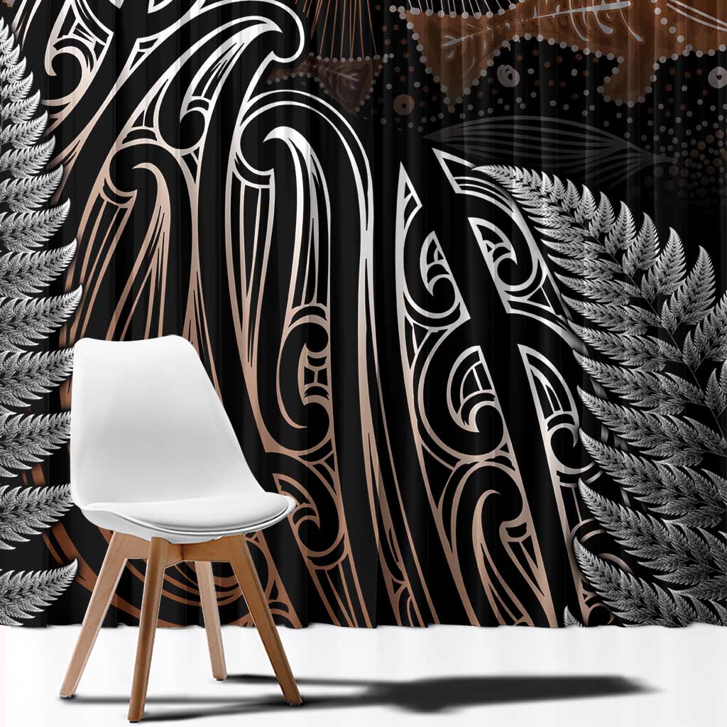 Aotearoa Maori - Australia Indigenous Window Curtain Koiri Whakairo Mix Aboriginal Art - Polynesian Pride