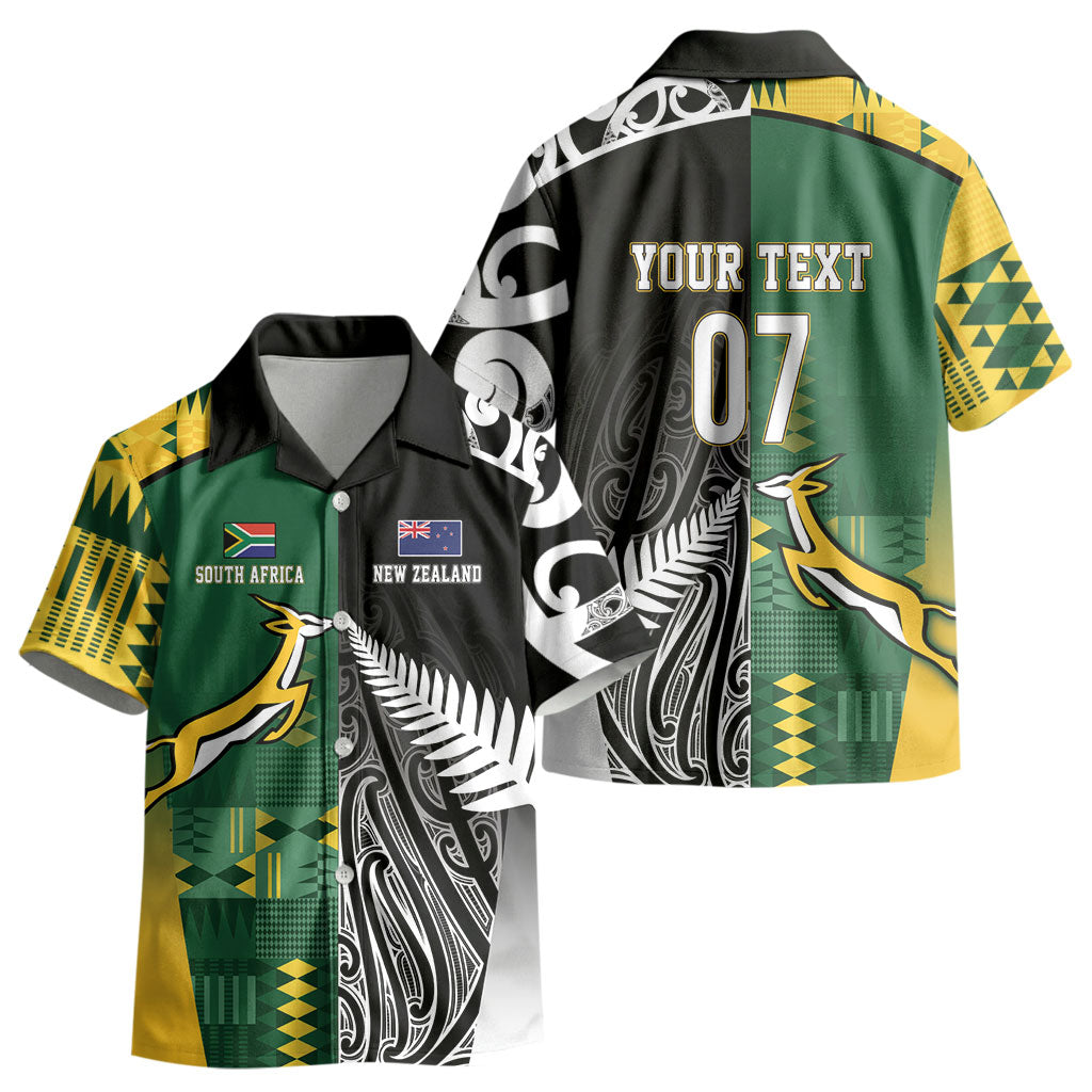 Custom Rugby South Africa New Zealand Greatest Rivals Kid Hawaiian Shirt Tribal Motifs LT7 - Polynesian Pride