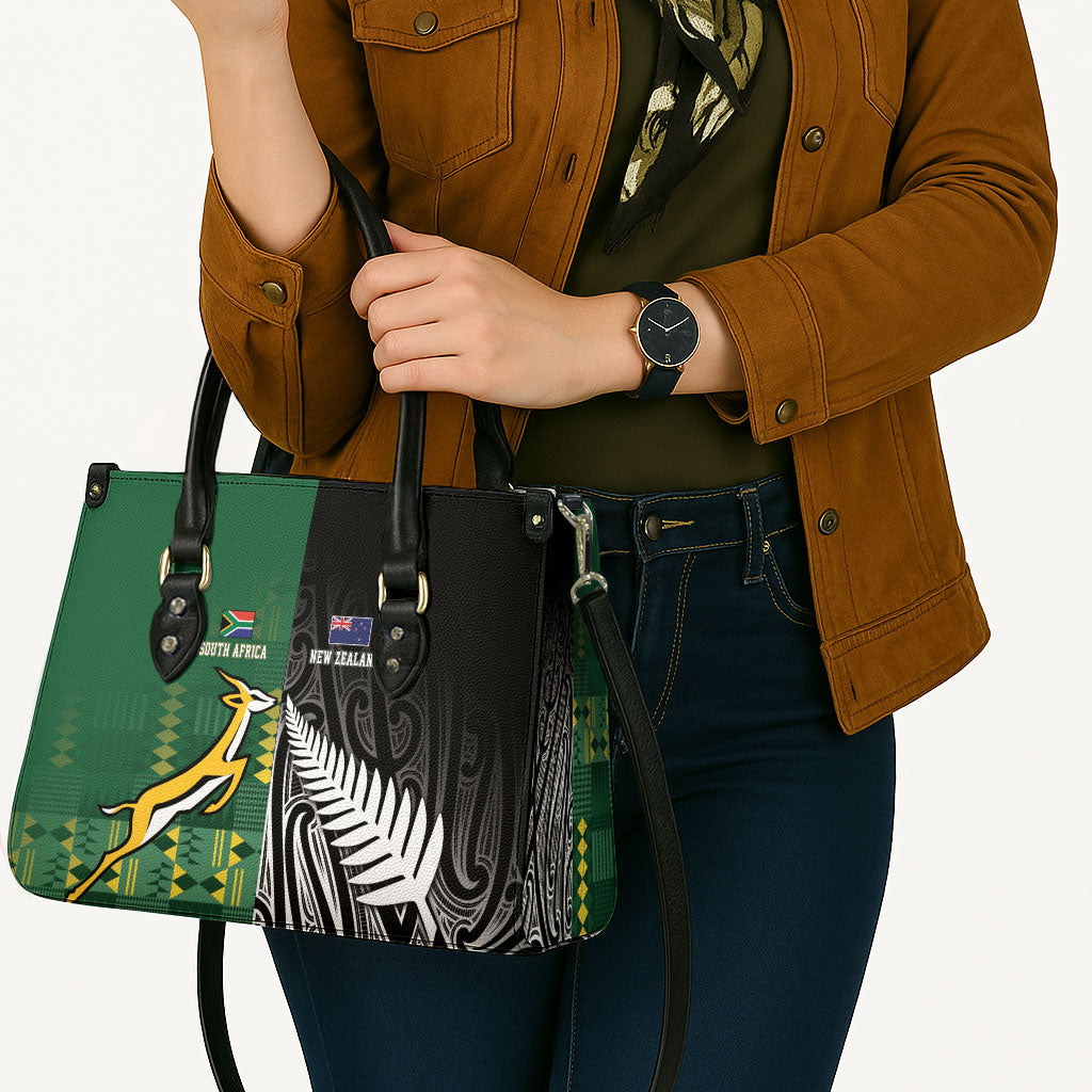 Rugby South Africa New Zealand Greatest Rivals Leather Bag Tribal Motifs LT7 - Polynesian Pride