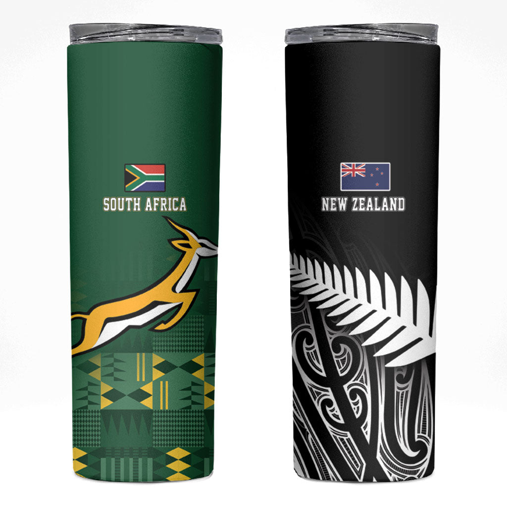 Rugby South Africa New Zealand Greatest Rivals Skinny Tumbler Tribal Motifs LT7 Multicolor - Polynesian Pride