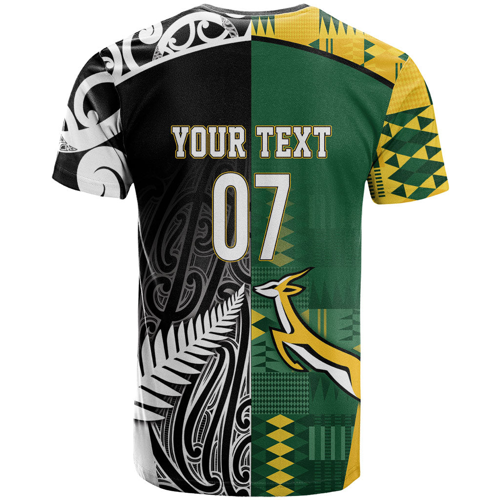 Custom Rugby South Africa New Zealand Greatest Rivals T Shirt Tribal Motifs LT7 - Polynesian Pride