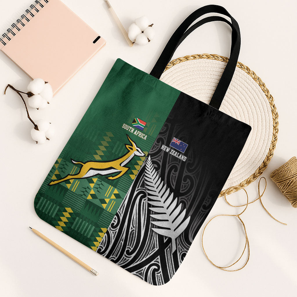 Rugby South Africa New Zealand Greatest Rivals Tote Bag Tribal Motifs LT7 Black Strap One Size Multicolor - Polynesian Pride