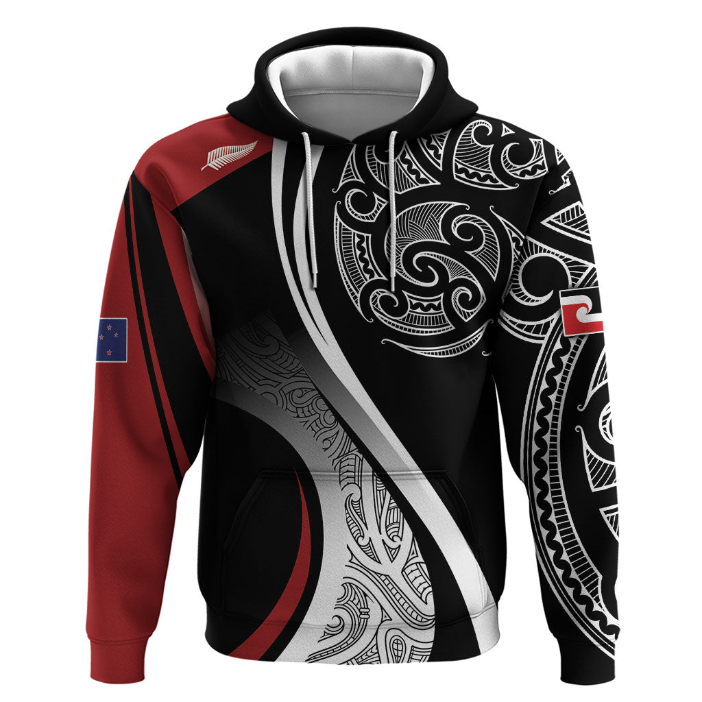 Aotearoa Maori Rugby Custom Zip Hoodie Kapa O Pango LT7 Pullover Hoodie Black - Polynesian Pride
