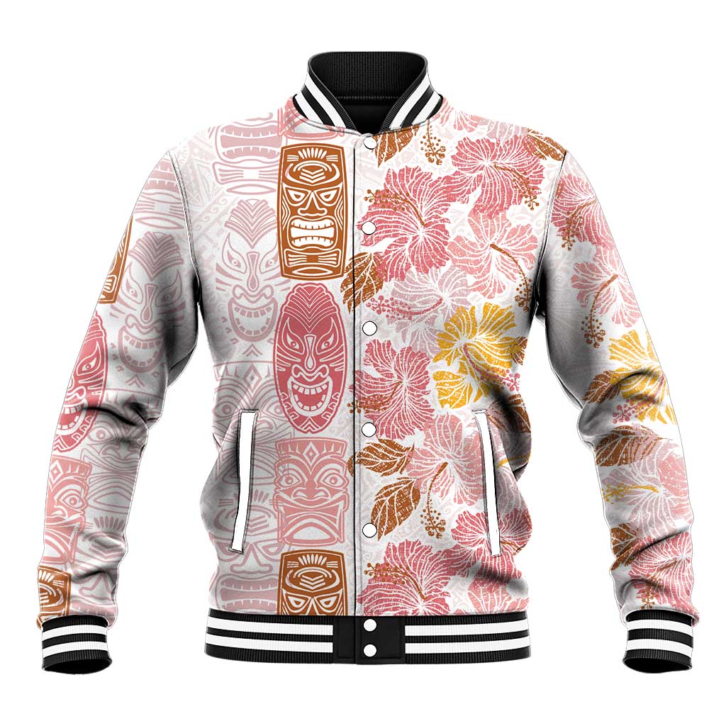 Christmas Aloha Hawaii Tiki Baseball Jacket Hibiscus Spring Colors - Polynesian Pride