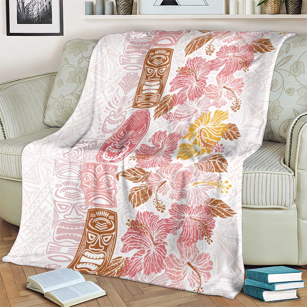 Christmas Aloha Hawaii Tiki Blanket Hibiscus Spring Colors - Polynesian Pride