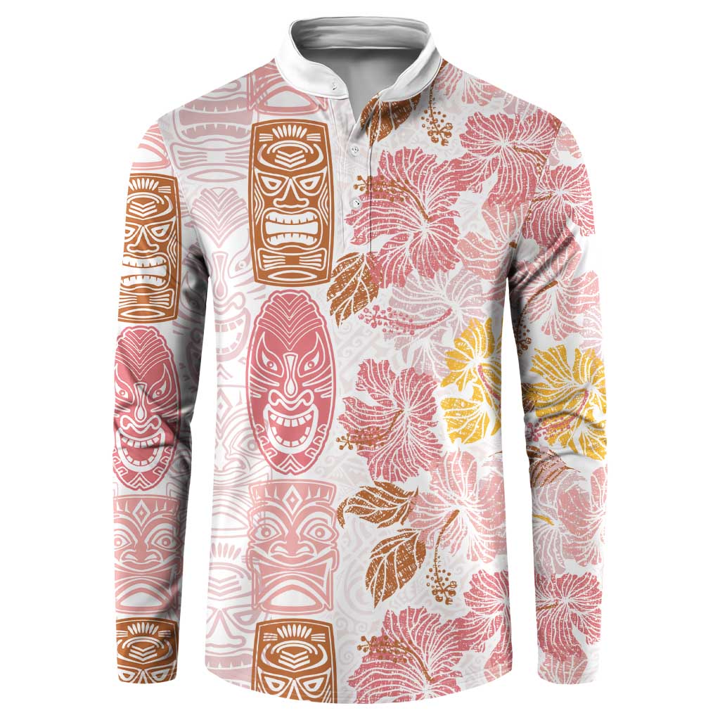 Christmas Aloha Hawaii Tiki Button Sweatshirt Hibiscus Spring Colors - Polynesian Pride