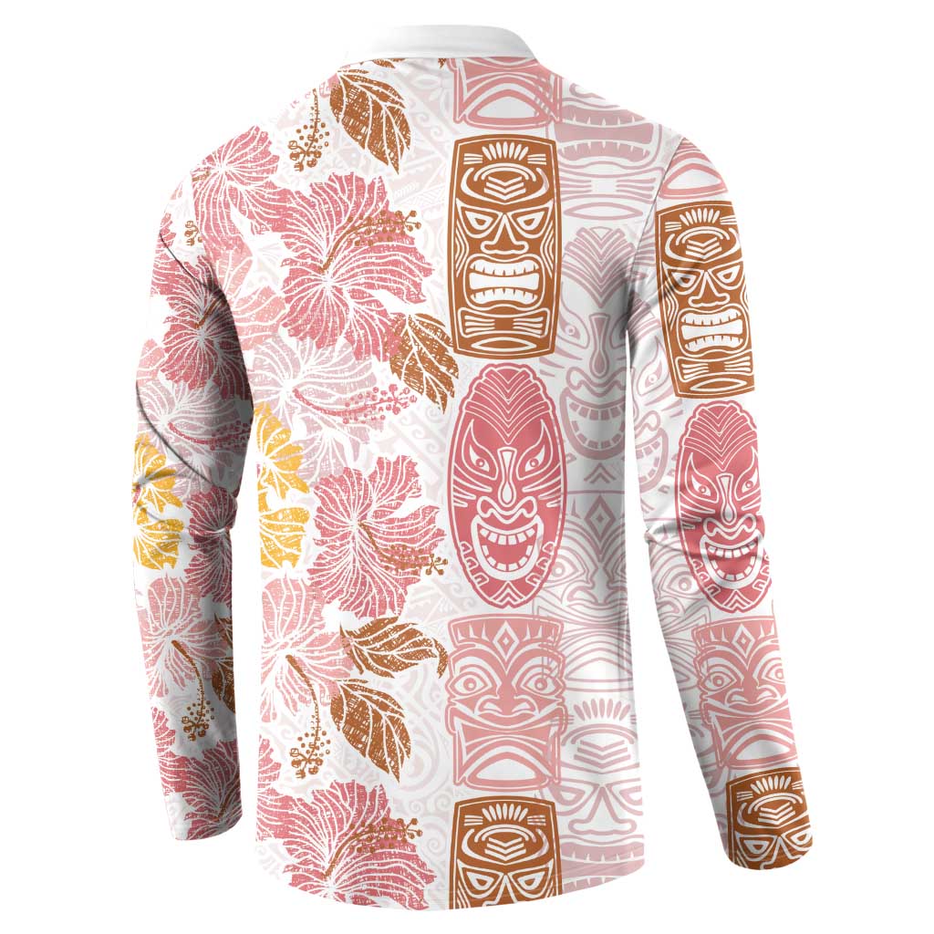 Christmas Aloha Hawaii Tiki Button Sweatshirt Hibiscus Spring Colors - Polynesian Pride