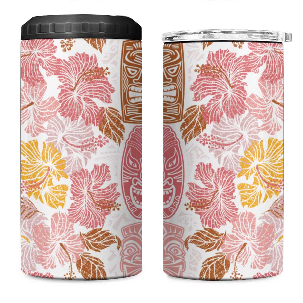 Christmas Aloha Hawaii Tiki 4 in 1 Can Cooler Tumbler Hibiscus Spring Colors - Polynesian Pride