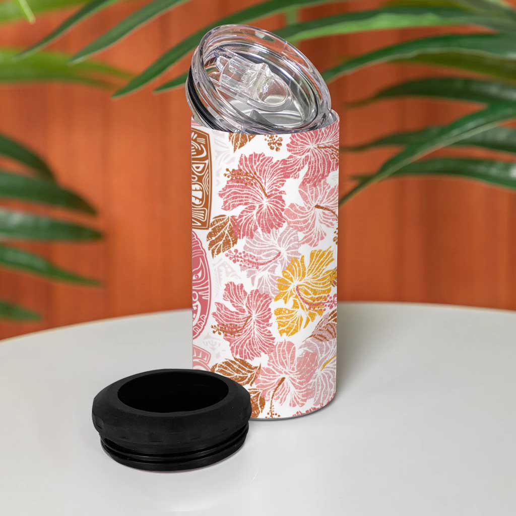 Christmas Aloha Hawaii Tiki 4 in 1 Can Cooler Tumbler Hibiscus Spring Colors - Polynesian Pride