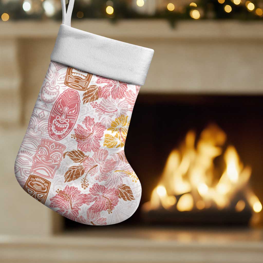 Christmas Aloha Hawaii Tiki Christmas Stocking Hibiscus Spring Colors - Polynesian Pride
